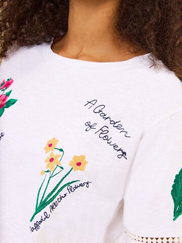 T-shirt love & roses en blanc