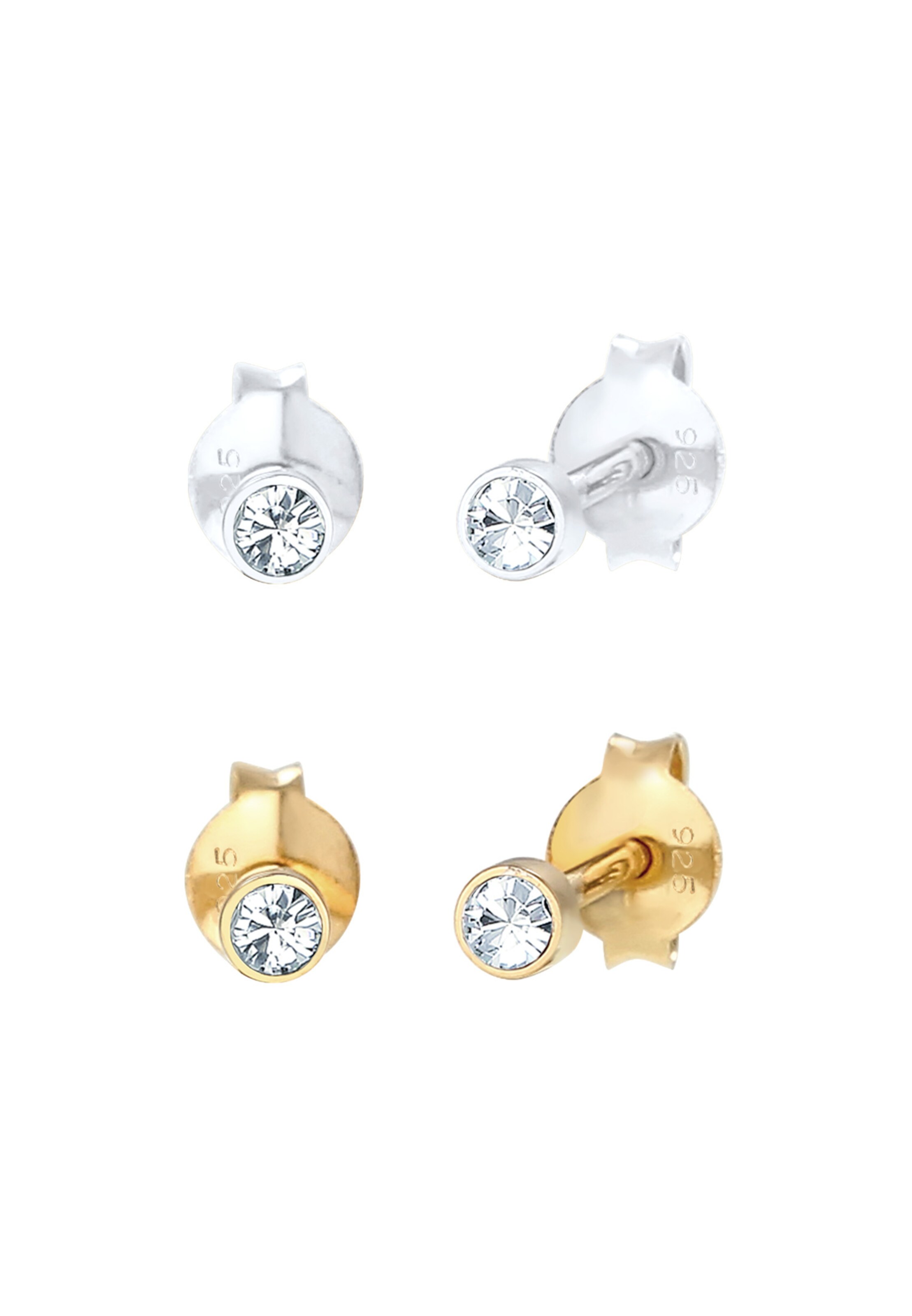 ELLI Ohrringe Basic Ohrstecker in Gold: Vorderseite