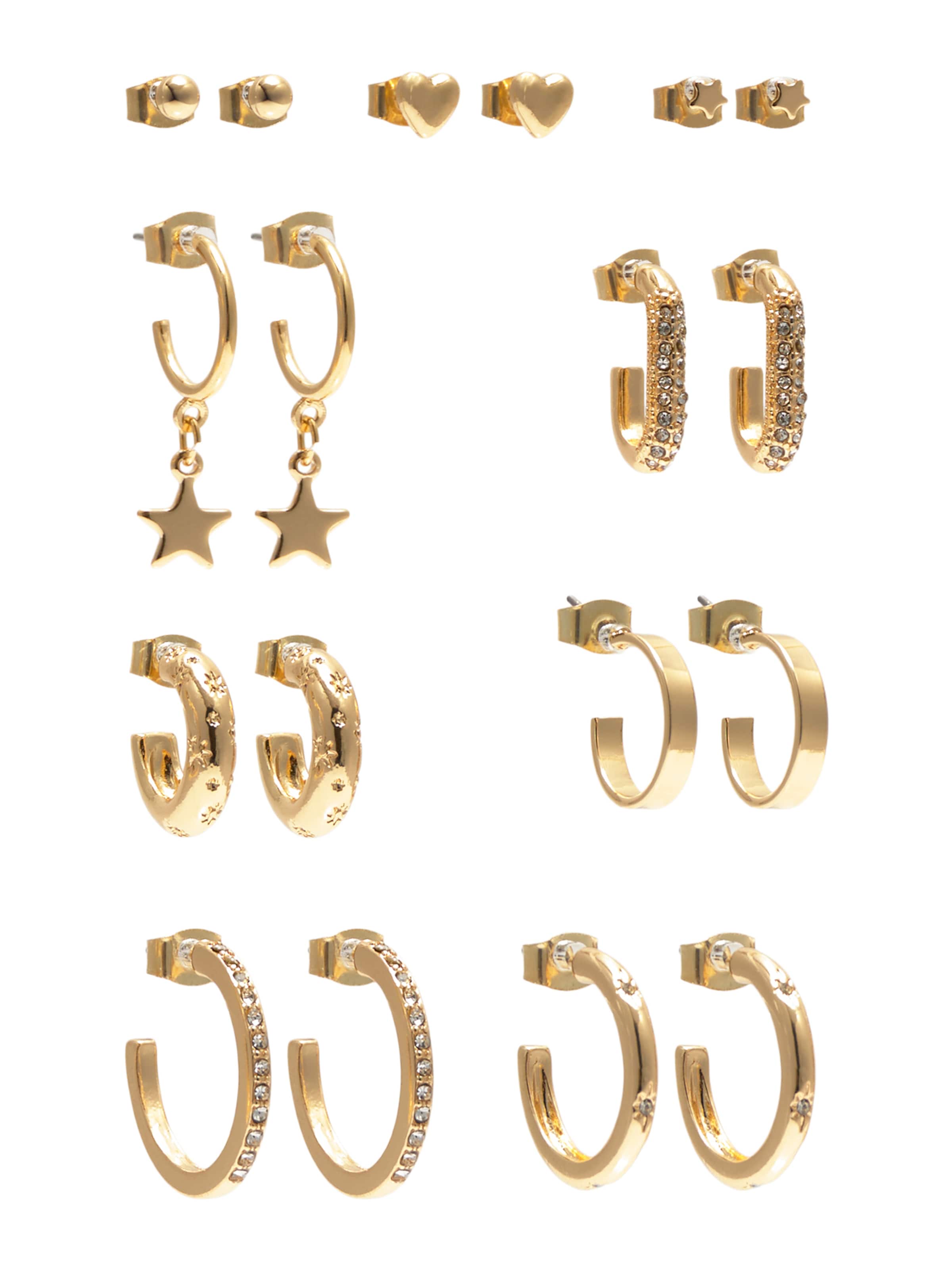 Boucles d'oreilles Pull&Bear en or : devant