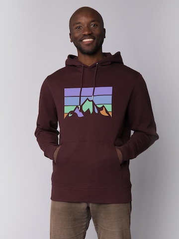 Watapparel Sweatshirt 'Retro Landscape' in Rood: voorkant