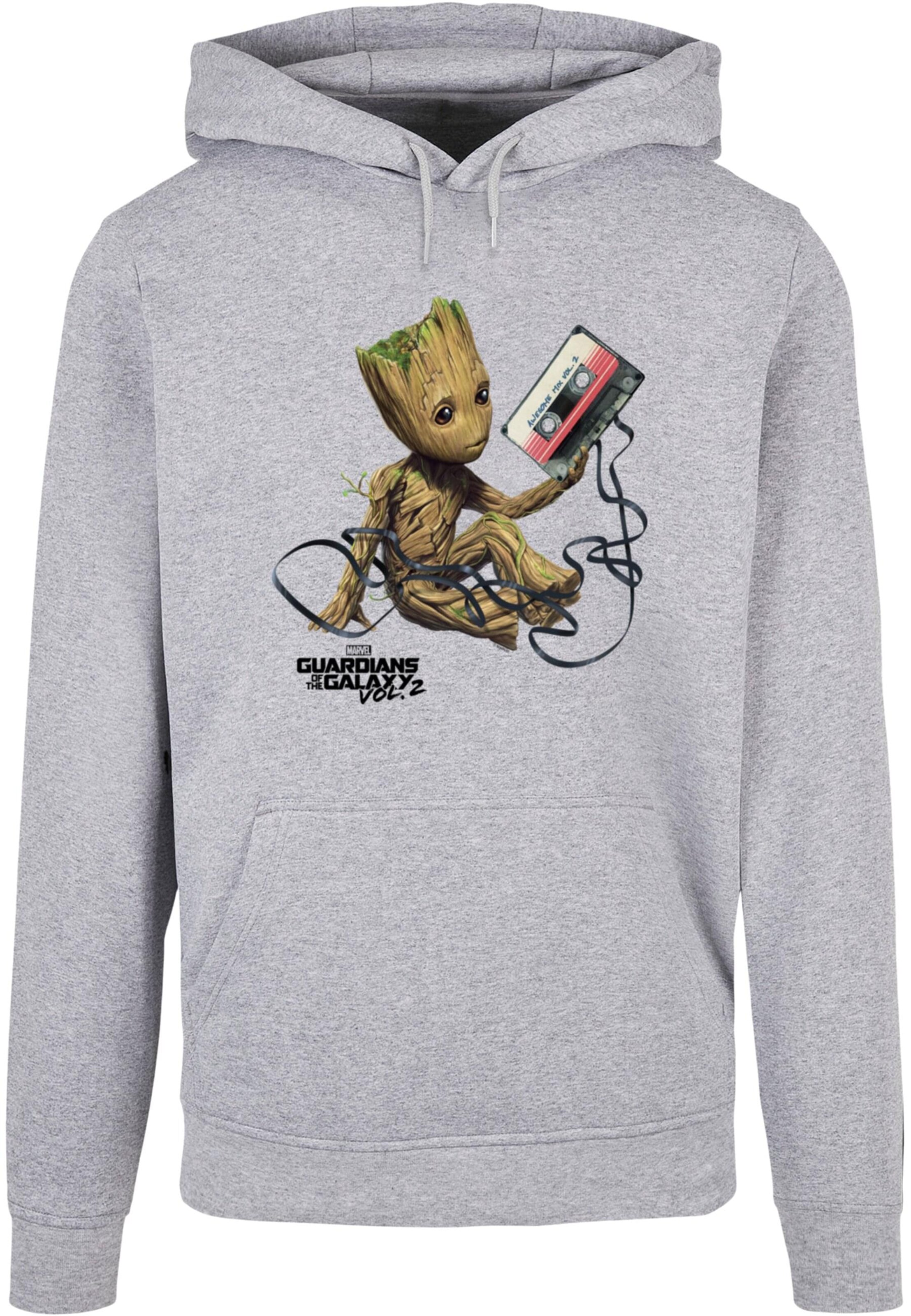 ABSOLUTE CULT Sweatshirt 'Guardians Of The Galaxy Vol2 - Groot Tape' in Grey: front