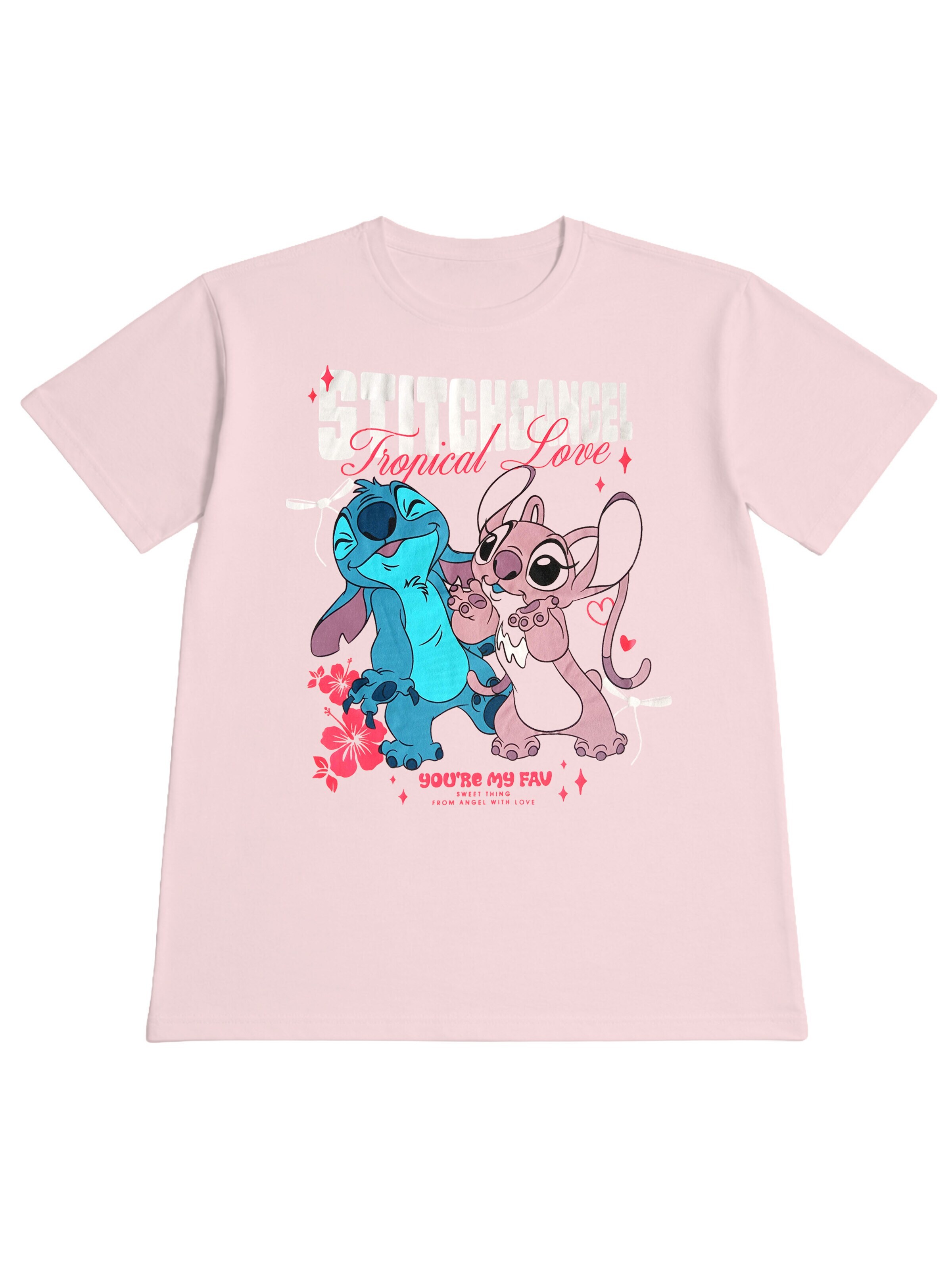Disney Lilo & Stitch Shirt 'Tropical Love' in 134-140 in Rose, Item view