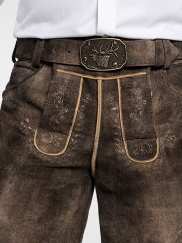 SPIETH & WENSKY Regular Broek 'Lederhose Freud' in Bruin