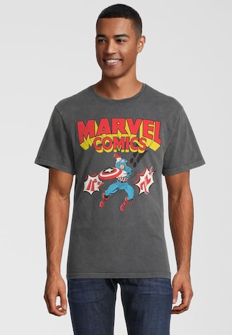 Recovered Shirt 'Marvel Comics Captain America Japan' in Grey: front
