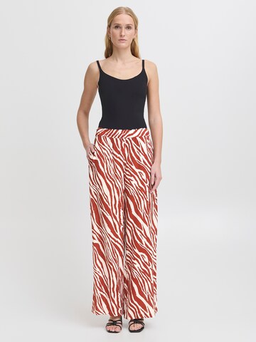 ICHI Wide leg Pants 'IHYARDEEN' in Red
