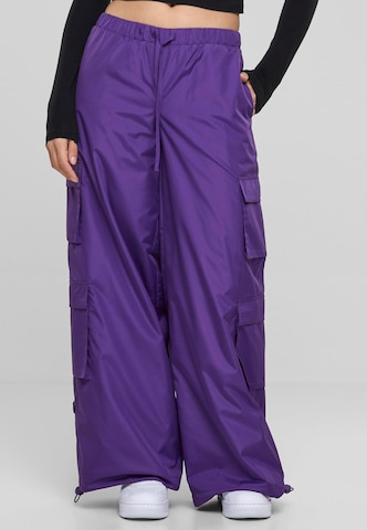 Wide Leg Pantalon cargo Urban Classics en violet : devant