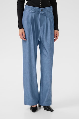 KAREN BY SIMONSEN Wide leg Bandplooibroek 'KBRo' in Blauw: voorkant