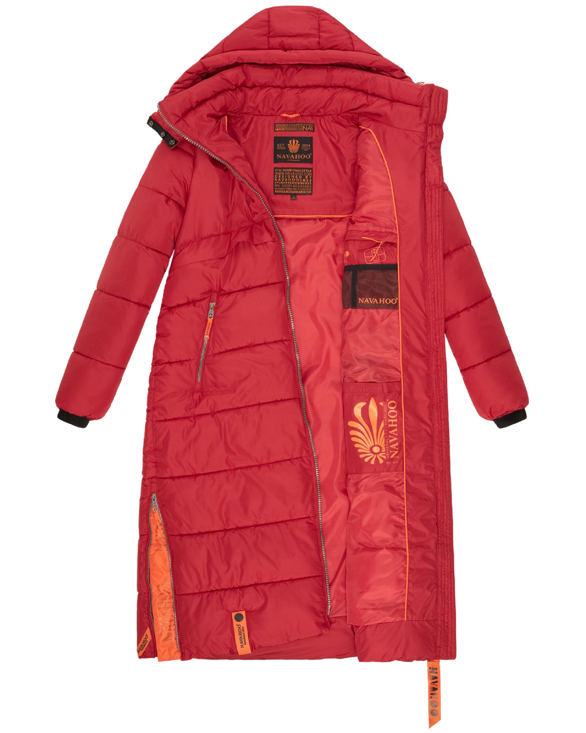 NAVAHOO Pitkä talvitakki värissä punainen