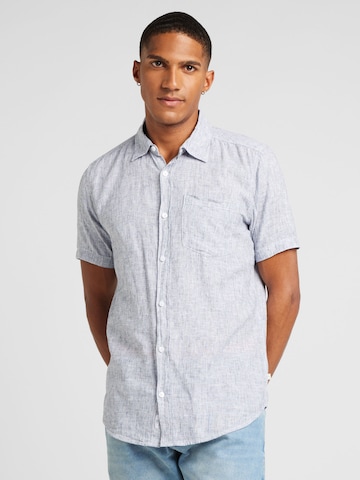 QS Slim fit Overhemd in Blauw: voorkant