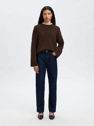 SELECTED Pullover i brun