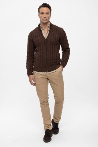 Felix Hardy Knit Cardigan in Brown