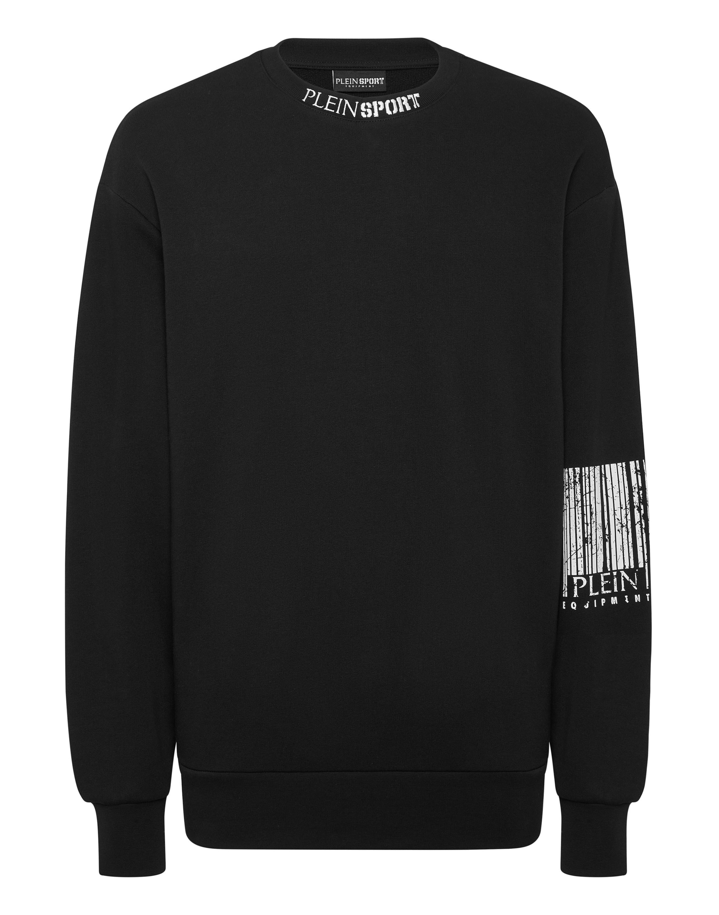 Plein Sport Sweatshirt 'Barcode' in Zwart: voorkant