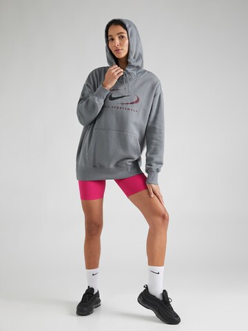 Nike Sportswear Sweatshirt 'Swoosh' in Grau