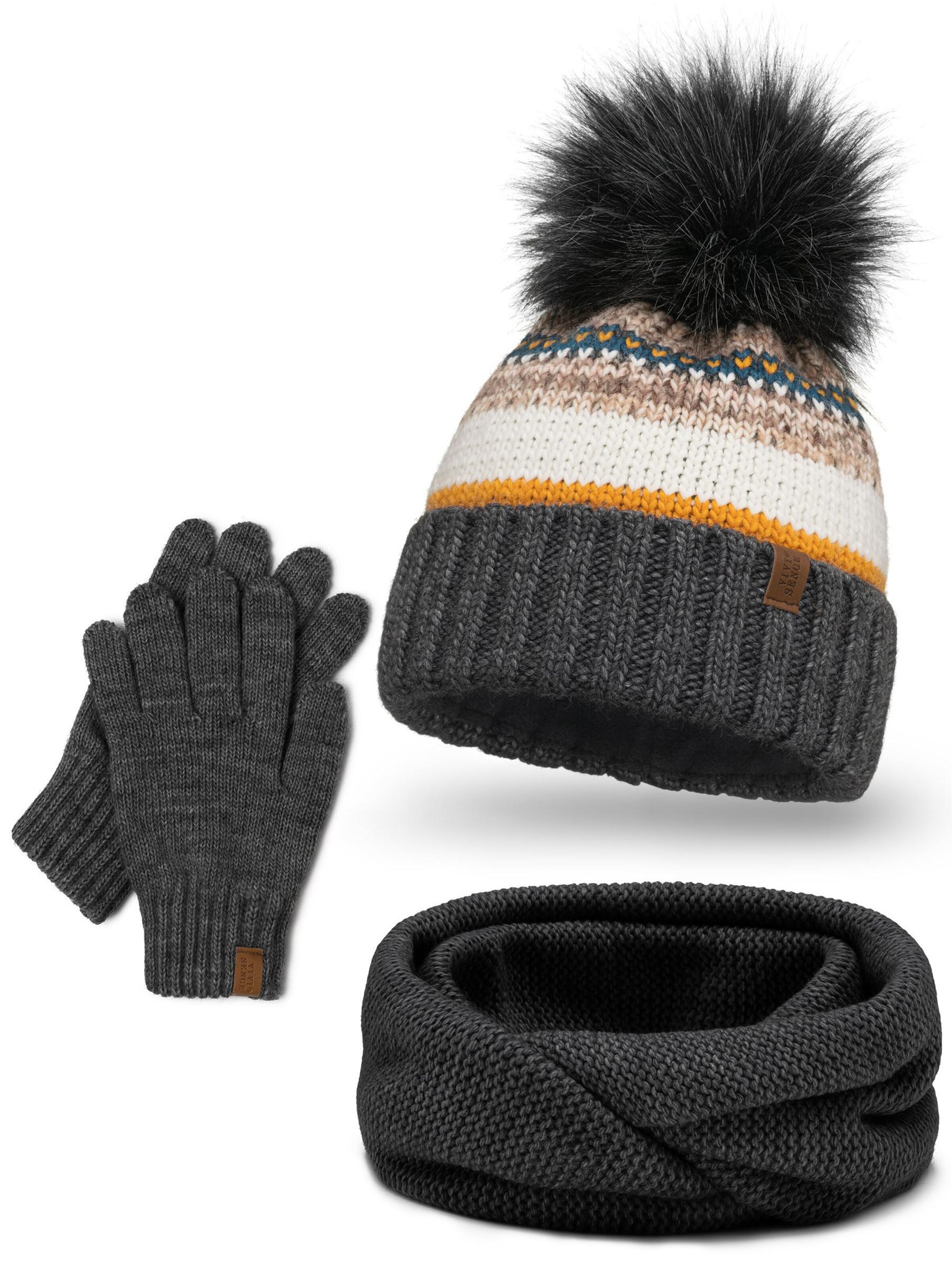 Vivisence Beanie '7099  Set+R' in Grey: front