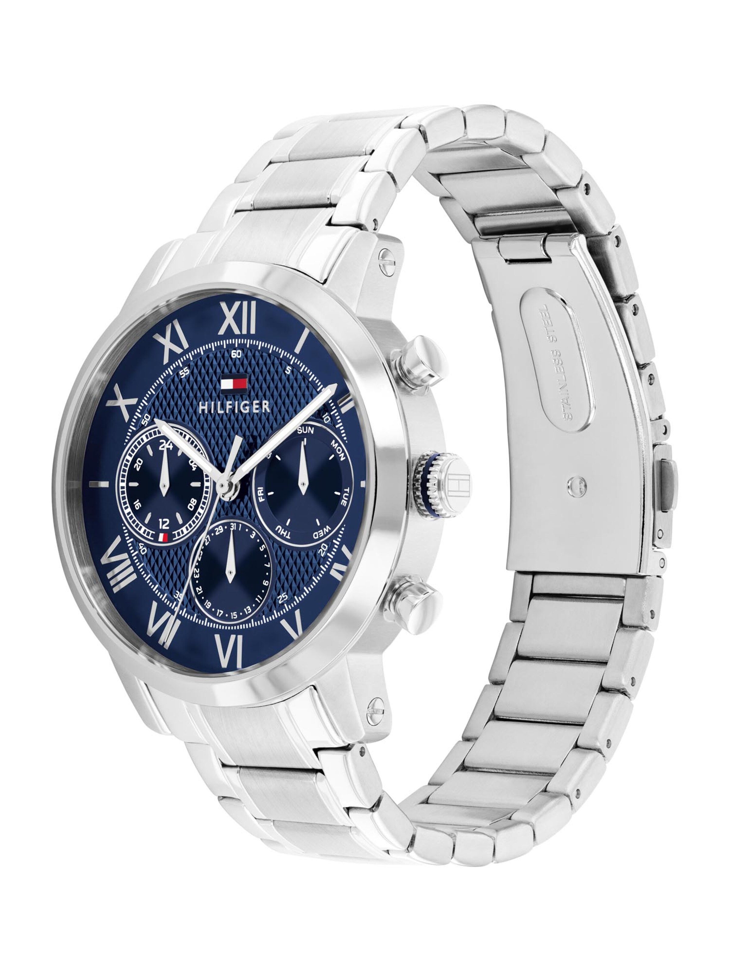 TOMMY HILFIGER Аналоговые часы 'OXFORD' в Серебристый