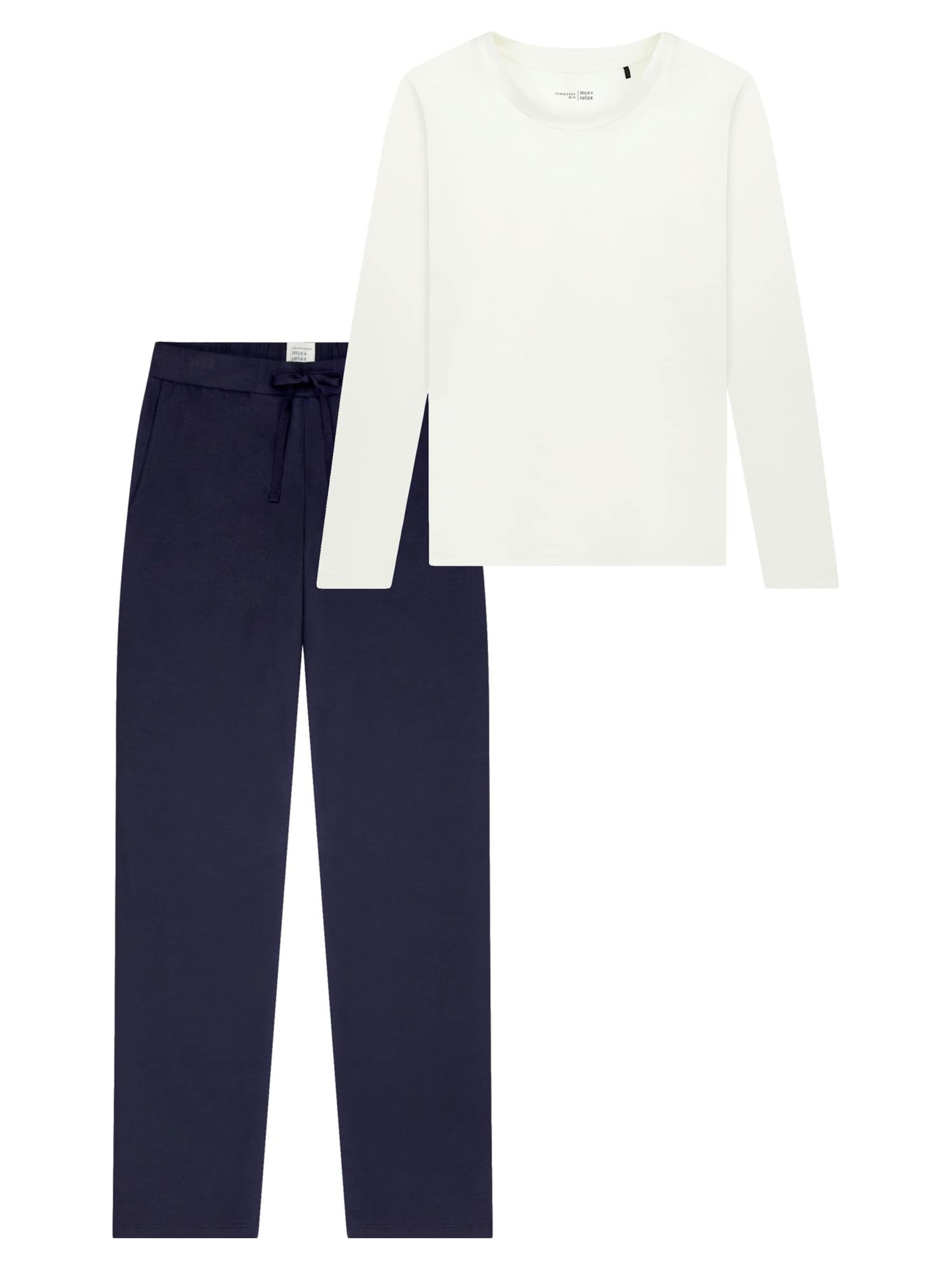 SCHIESSER Pajama 'Mix & Relax' in M/Regular in mottled blue, Item view