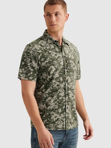 PME Legend Regular fit Overhemd 'Shirt in jersey piqué with allover print' in Groen