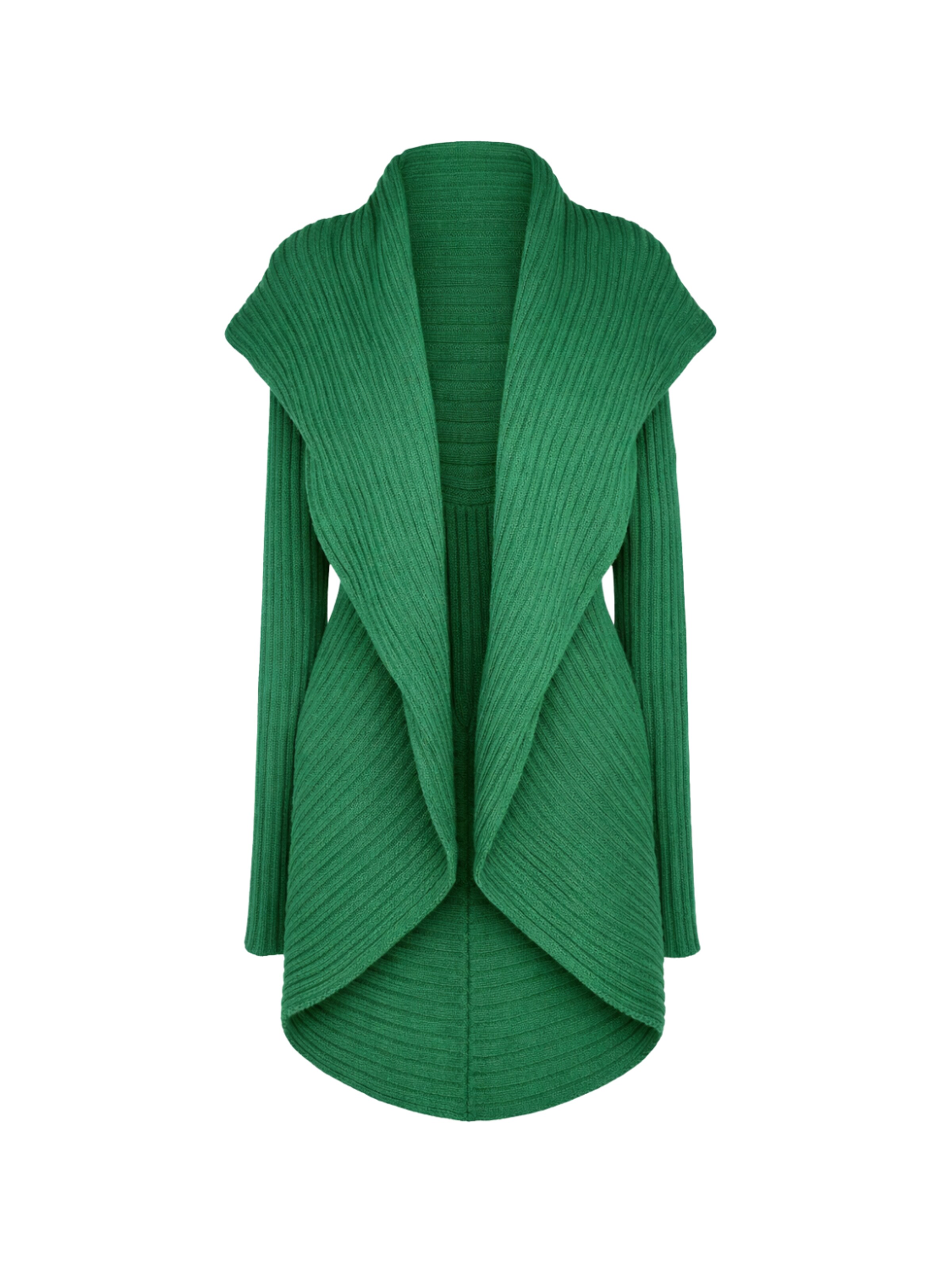 Süel knitwear - Cárdigan 'Round ribbed' en verde: frente
