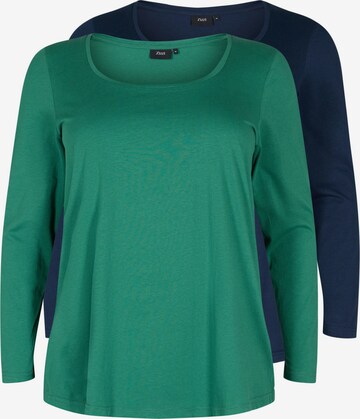 Zizzi Shirt in Blauw: voorkant