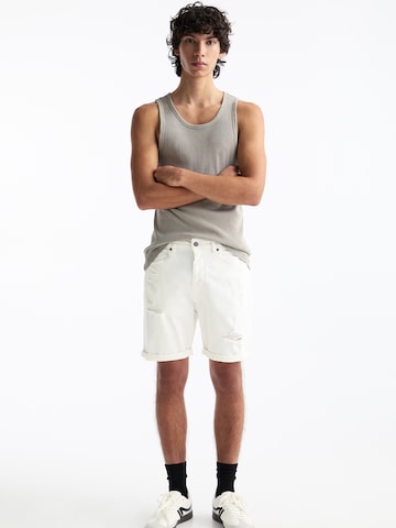 Regular Jean Pull&Bear en blanc