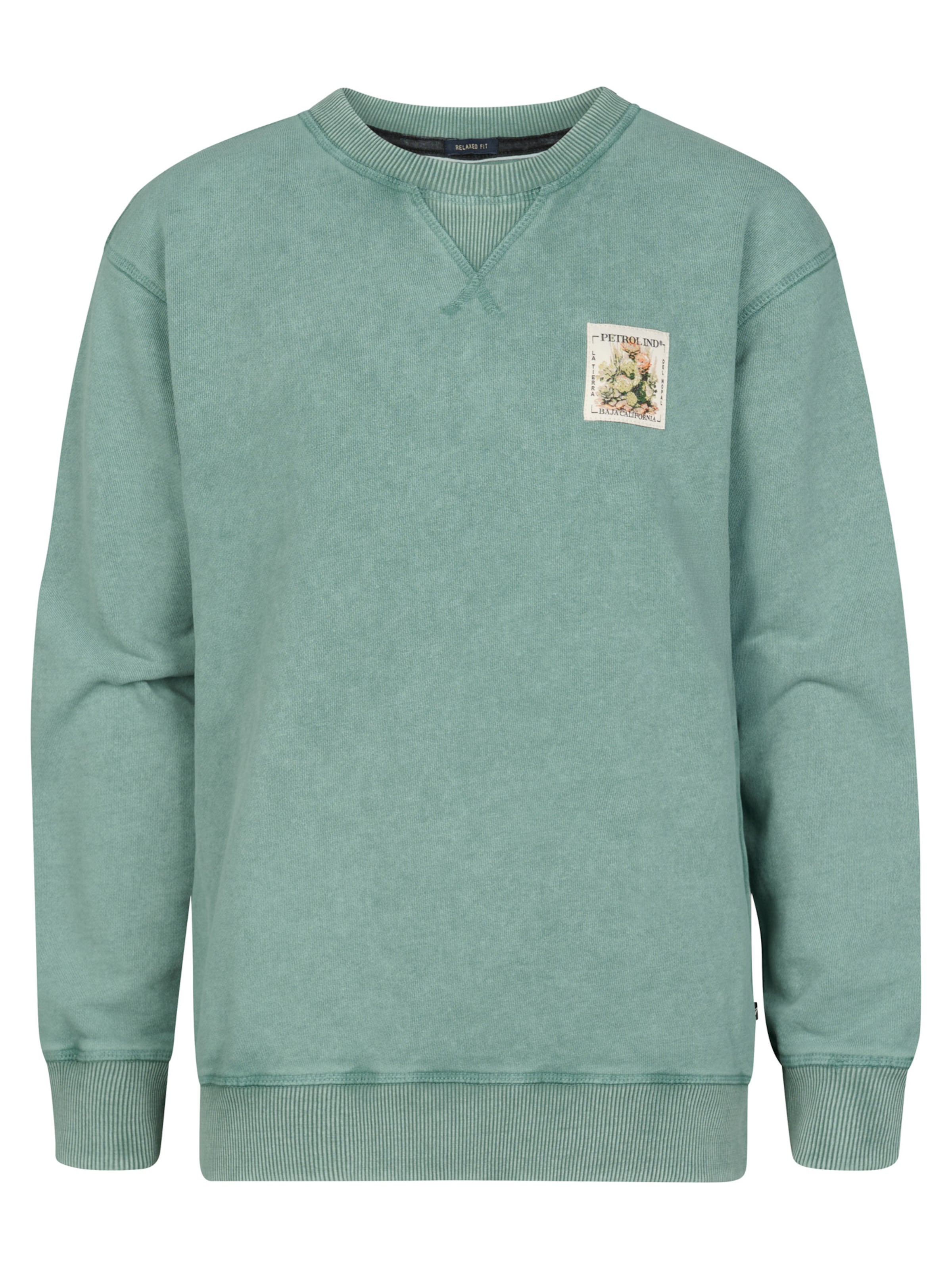 Petrol Industries Sweatshirt 'Ranchero' in Groen: voorkant