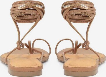 Kazar T-Bar Sandals in Brown