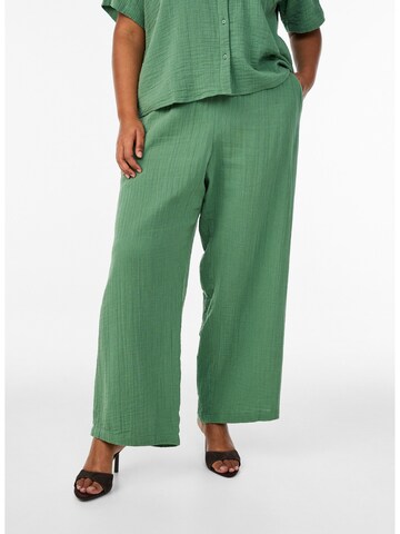 Largi Pantaloni 'Vivu' de la Zizzi pe verde