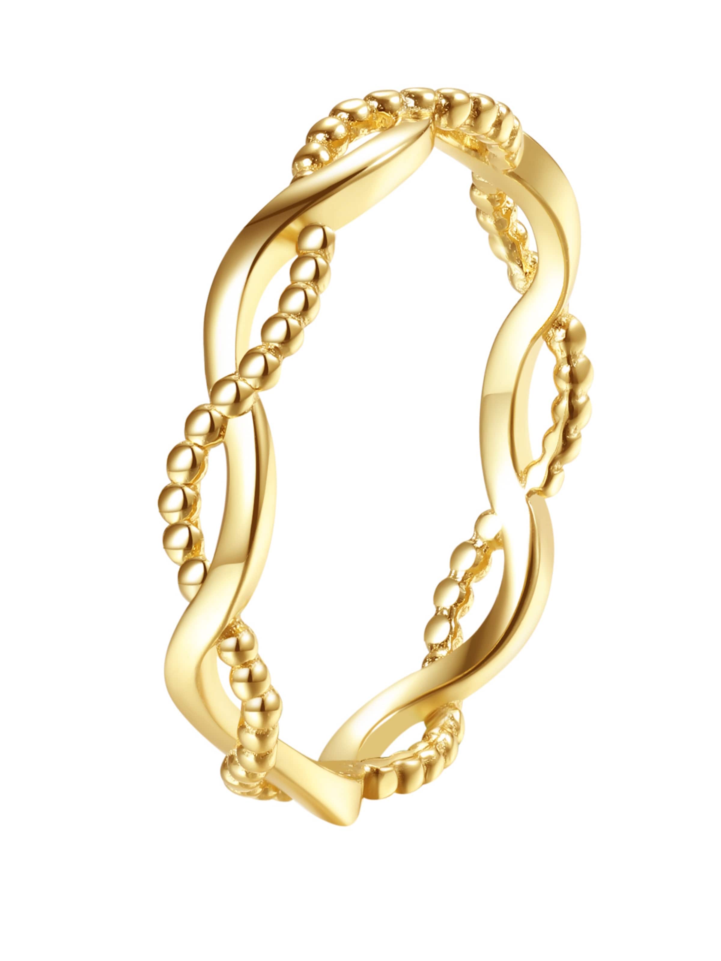 Hey Happiness Ring 'Double Helix' in Gold: front