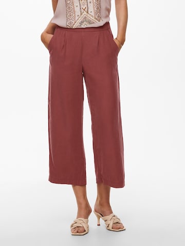 ONLY Wide leg Pleat-Front Pants 'ONLCARISA-MAGO' in Red: front