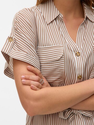 VERO MODA - Vestido camisero 'VMBumpy' en marrón