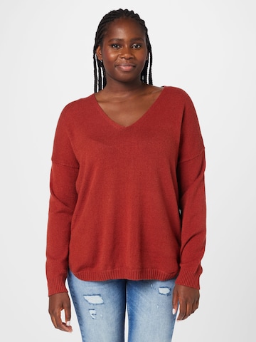 ONLY Carmakoma Sweater 'MARGARETA' in Brown: front