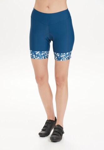 ENDURANCE Skinny Workout Pants 'Mangrove' in Blue: front