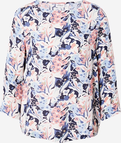 s.Oliver BLACK LABEL Blusa em creme / areia / azul / rosa, Vista do produto