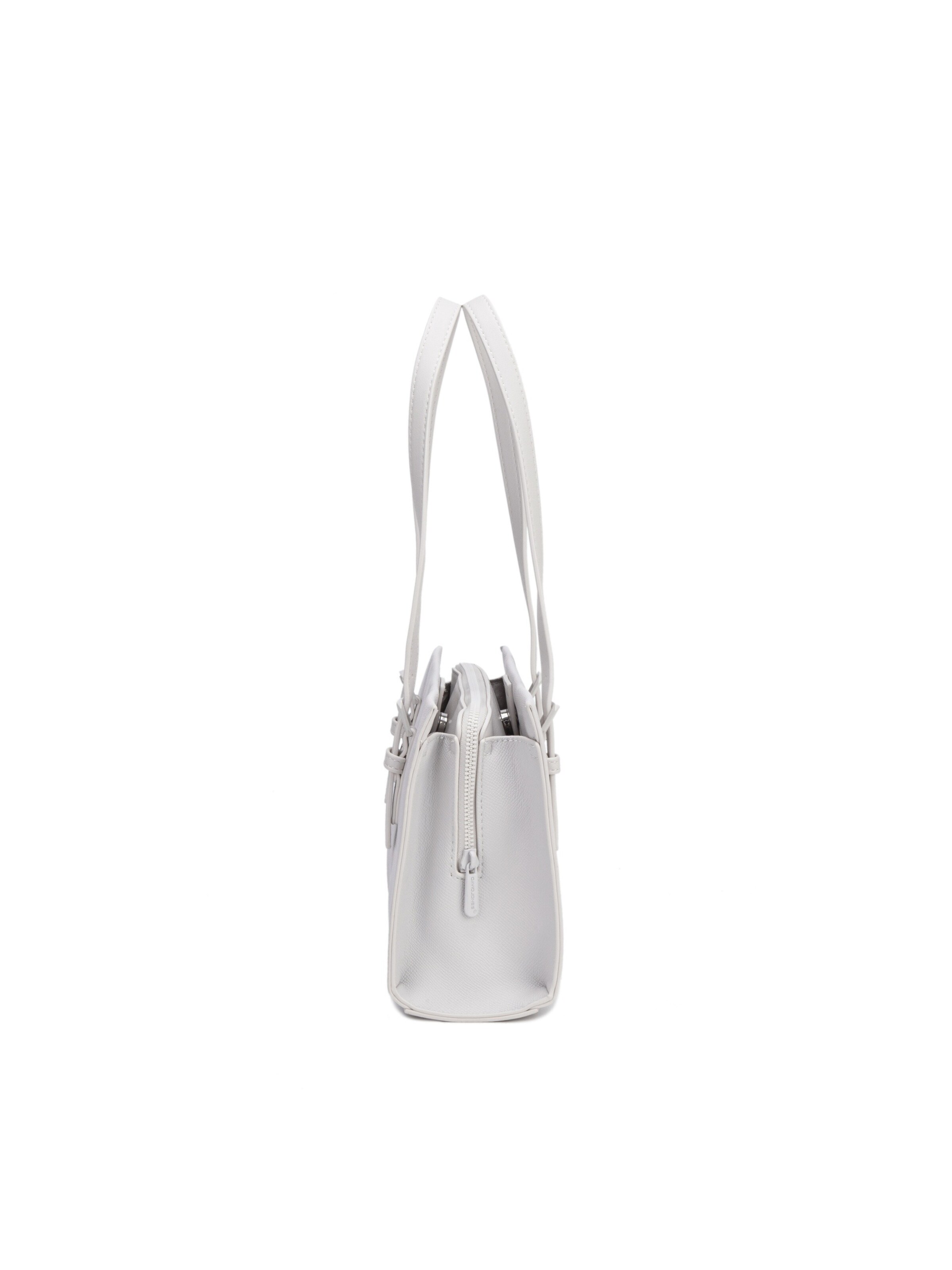 Borsa a spalla 'Borsa a spalla David Jones ecopelle Saffiano manici piatti regolabili' di David Jones in beige