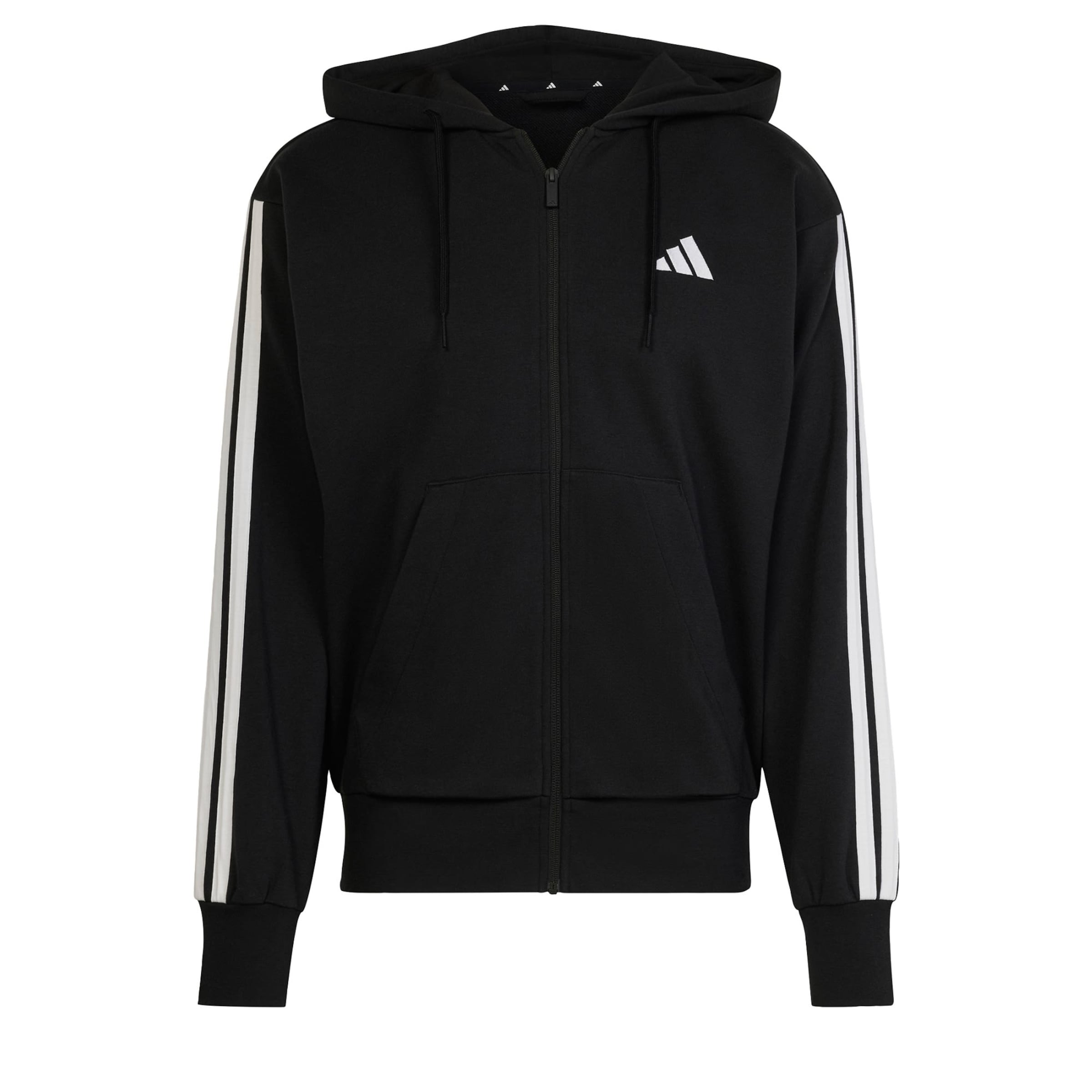 ADIDAS SPORTSWEAR Αθλητική ζακέτα φούτερ 'Essentials' σε μαύρο: μπροστά