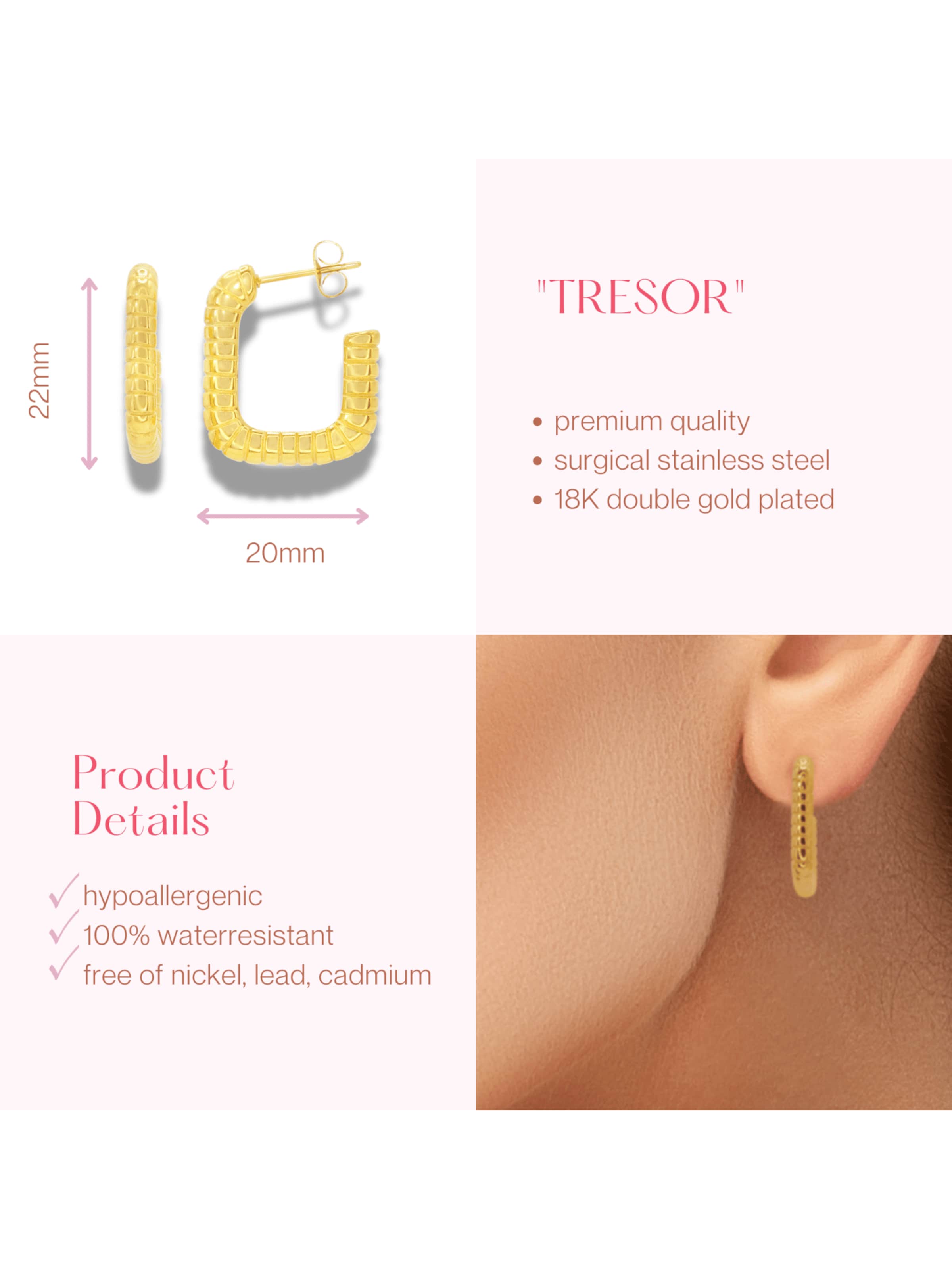 ARS-ARGENTI Earrings 'TRESOR' in Gold