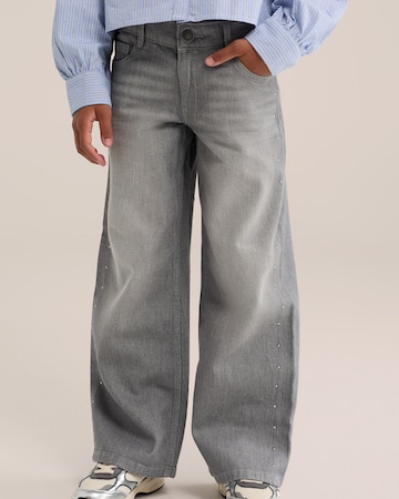 WE Fashion Wide leg Jeans in Grey: front