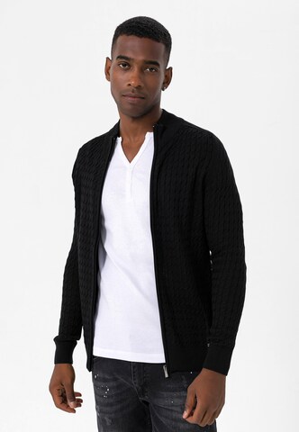 Jimmy Sanders Knit Cardigan in Black: front