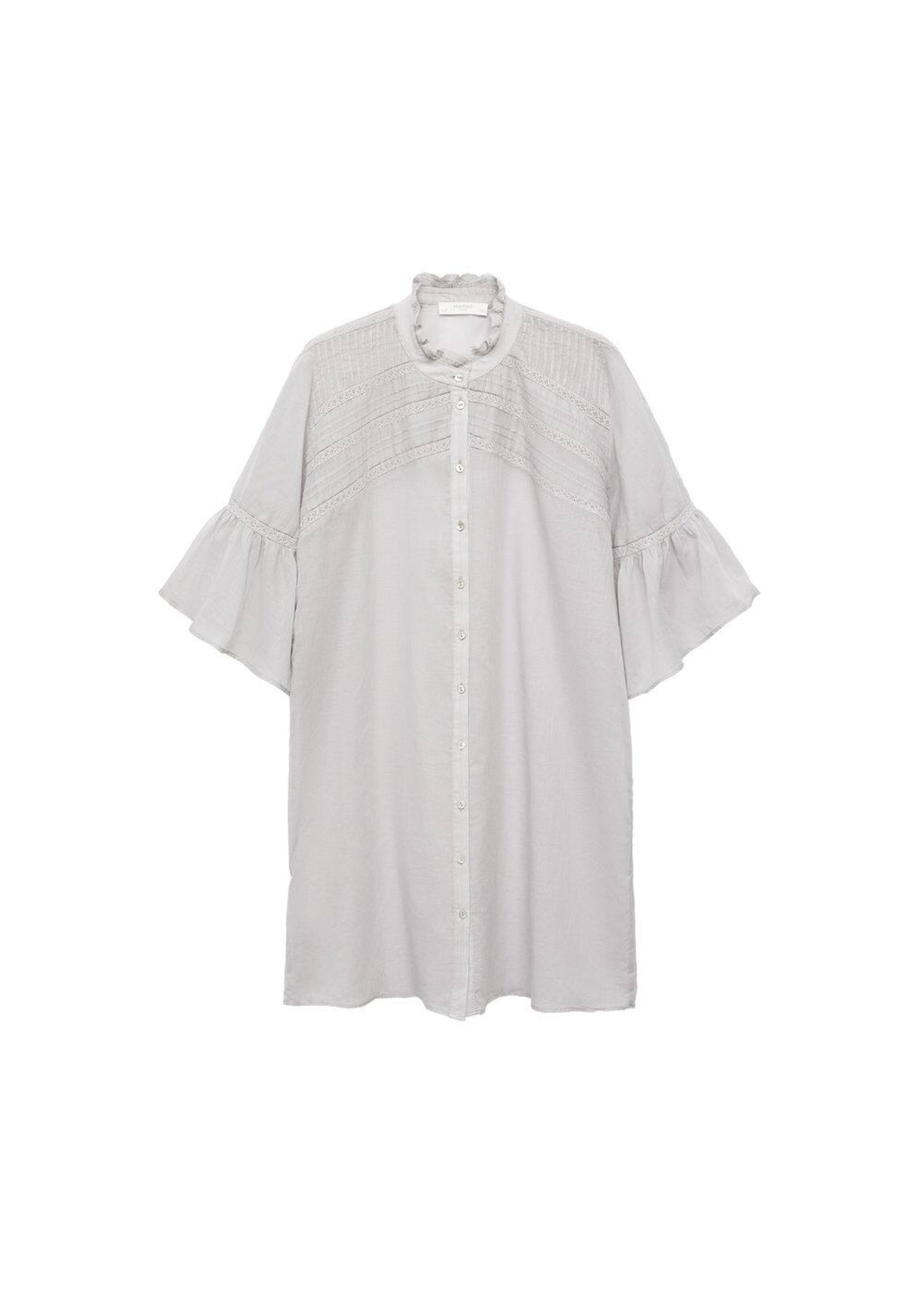 MANGO Nachthemd 'Aster' in hellgrau, Produktansicht