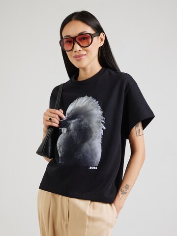 BOSS - Camiseta 'Elne' en negro: frente