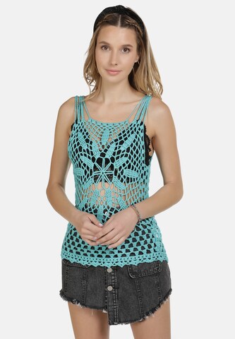 IZIA Gebreide top in Blauw: voorkant