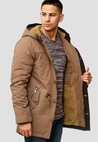 INDICODE JEANS Winter Parka 'Barge' in Brown
