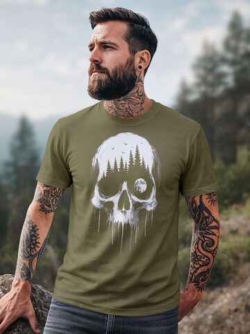 Neverless Shirt 'Skull Hiking'‌‌‌ in Grün