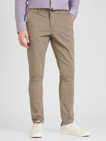 JACK & JONES - Slimfit Calças chino 'Marco Bowie' em castanho: frente