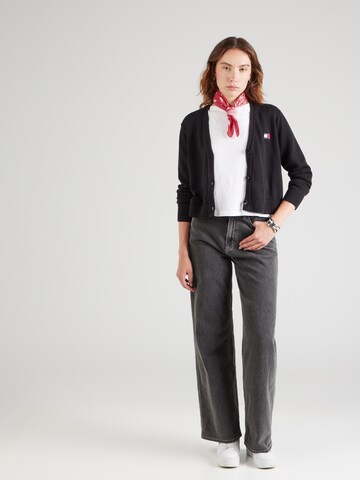 Tommy Jeans Strickjacke 'ESSENTIAL' in Schwarz