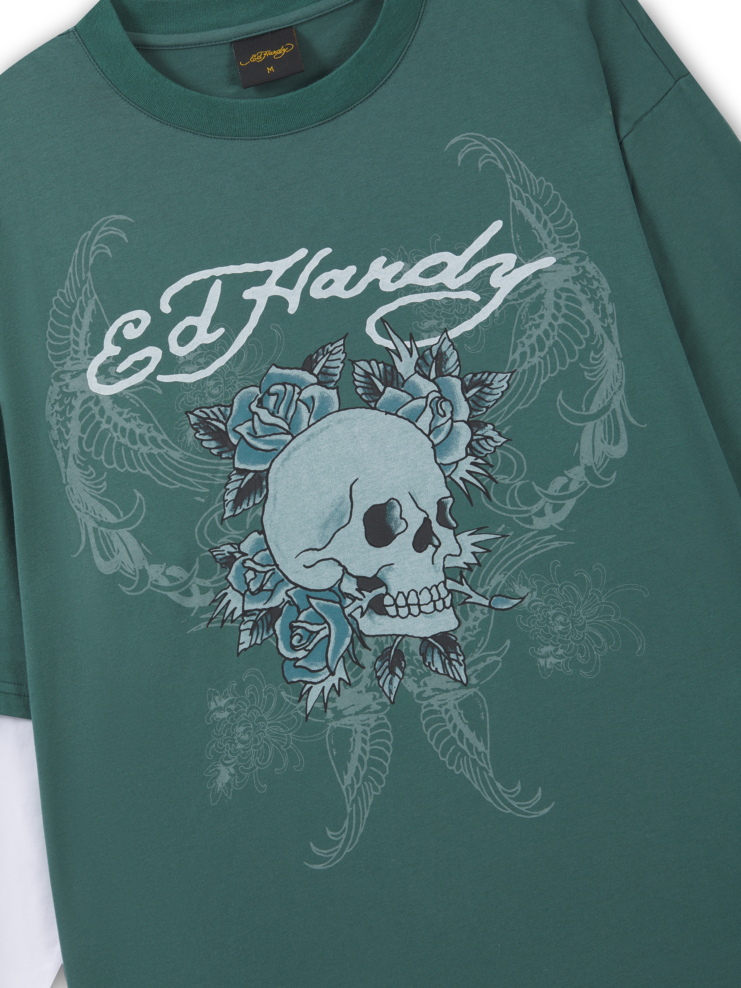 Ed Hardy - Camiseta '1971 Skull' en verde
