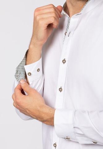 STOCKERPOINT Comfort fit Traditional Button Up Shirt 'Raffa' in White