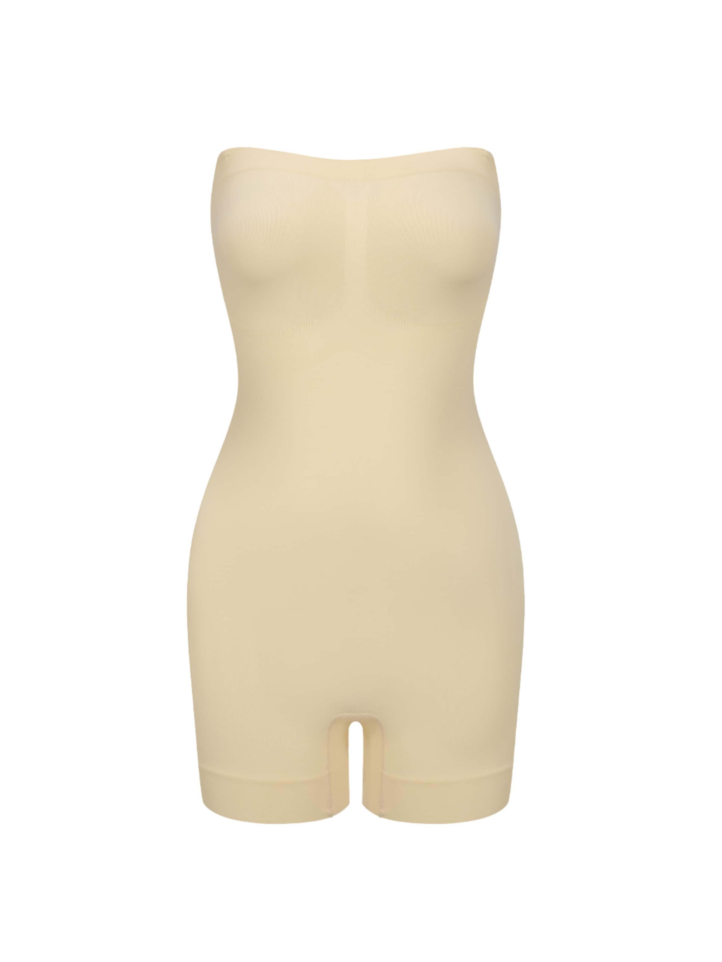 cfab (formerly creamy fabrics) Shaping bodysuit 'Trägerloser Bodysuit Sculpting Shapewear mit Shorts' in Beige: front