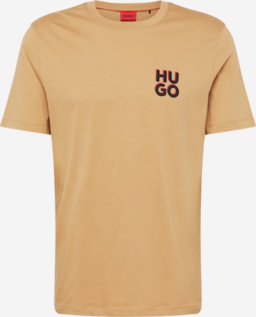 HUGO Red - Camiseta 'Dimento' en beige: frente