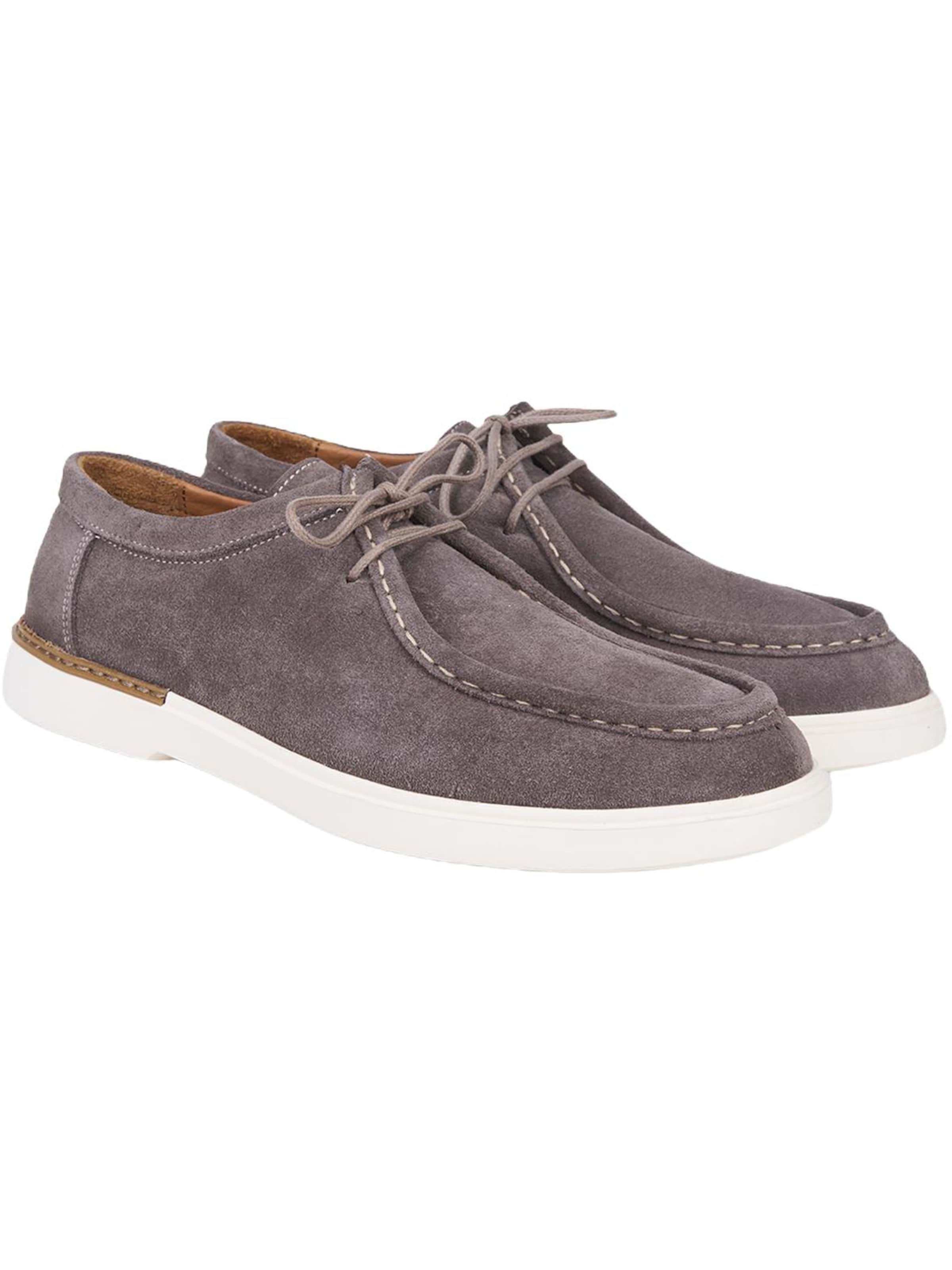 Desa Lace-Up Shoes 'DESA Herren-Schnürschuhe aus Wildleder' in Grey: front